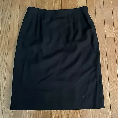 Vintage Talbots Worsted Wool Skirt Size 14 All Season Lined Black Career • $21.59