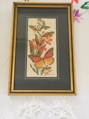 Woven Silk Picture - Orange Butterfly Monarch Butterfly J&J Cash Of Coventry • £15.99