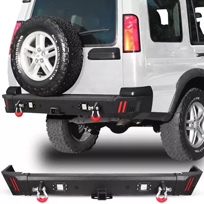 Black Texture Rear Bumper Fits 1999-2004 Land Rover Discovery 2 Ⅱ W/ LED Lights • $350.96