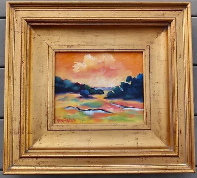 Vicci Waits Painting Of Clouds Over A South Carolina Low Country Salt Marsh • $450