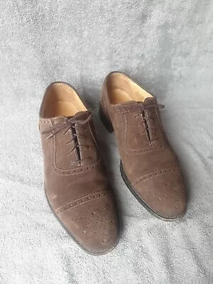 Charles Tyrwhitt Jermyn Street Mens Brown Suede Brogues Shoes Size UK 9 • £39.99