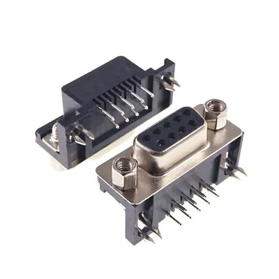 5 X DB9 D-SUB 9-Pin FeMale Right Angle PCB Mounted Connector • £3.50