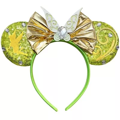 Mouse Ears Headbands Sequin Tinkerbell Minnie Ears For Girls Mouse Ears Bow Hea • $18.40