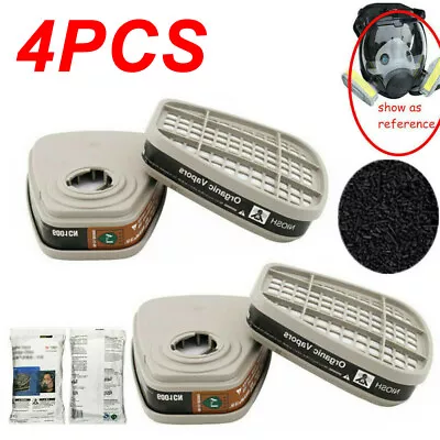 4Pcs 6001CN Organic Vapor Respirator Filter Cartridge F/ 6300 6800 7502 Gas Mask • $18.96