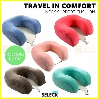 $14.95 • Buy Memory Foam Travel Neck Pillow Solid Colours U Shaped Head Rest Cushion Portable
