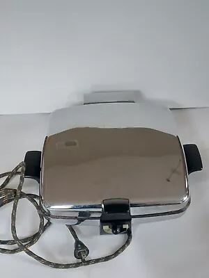 Vintage MCM Sunbeam Waffle Iron Baker And Grill Chrome Model CG-1 Tested & Works • $31.80