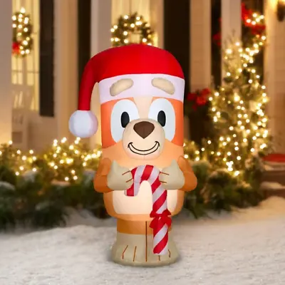 Bingo 5 FT Christmas Airblown Light Up Yard Inflatable Blow Up Gemmy Santa Hat • $60