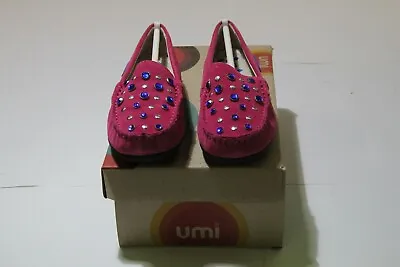 Umi *morie G*girls Pink Moccasin Shoes Uk 10 Jr Eu 28 • £12