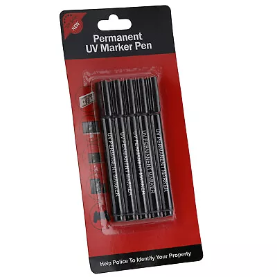 [5 Pack] UV Ultra Violet Permanent Security Marker Crime Prevention Pen • £4.73