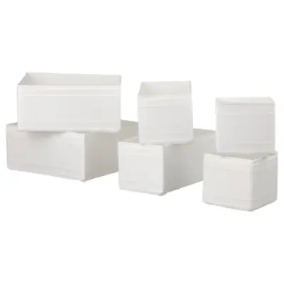 IKEA SKUBB White Drawer Organiser Set Of 6 Storage Organiser Clothes Wardrobe • £11.99