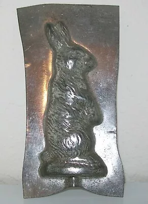 Vintage Metal Rabbit Chocolate Candy Mold Lollipop Mold 4  Tall Standing Rabbit • $6.95