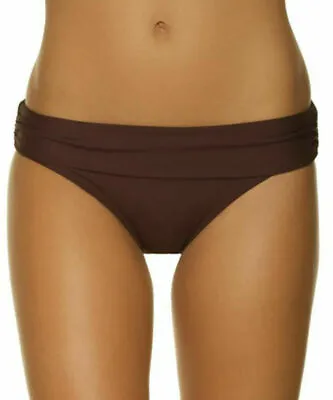 £5.89 • Buy Saress Bikini Brief Mocha Brown Size L 14 High Waist Fold Top Swimwear Bottom