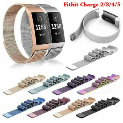 $14.24 • Buy Fits Fitbit Charge 4 5 Band Metal Stainless Steel Milanese Loop Strap Wristband