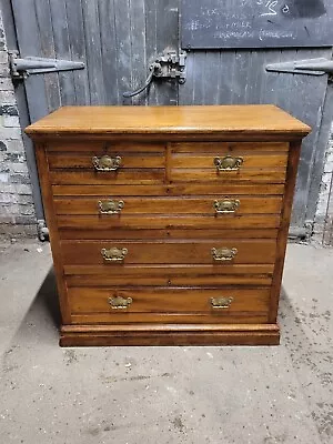 Antique Edwardian Satinwood Chest Of Drawers • £325