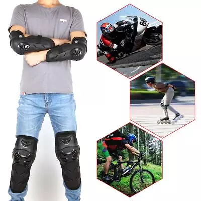 Motorcycle Knee Elbow Pads BMX Bike Motocross Guards Protective Gear Adult 4pc • $39.55