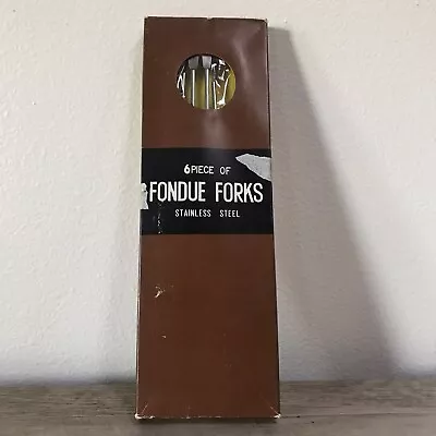 Vintage 70's 6Pc Fondue Fork Set Stainless Steel 10.75  Length • $9.95