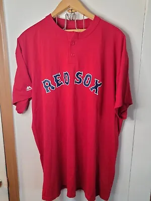 Majestic MLB Boston Red Sox Red Baseball Jersey 2XL Long Length Fan Authentic • $14.99