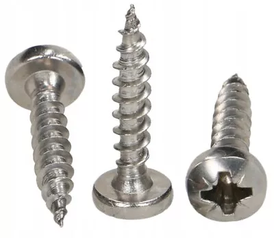 POZI DRIVE PAN HEAD CHIPBOARD WOOD SCREWS A2 STAINLESS STEEL 3mm 4mm 5mm 6mm • £3.78