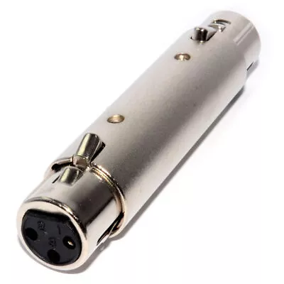 XLR Female To Female Coupler For Joining Mic Leads/Cables Adapter (Metal) • £3.39
