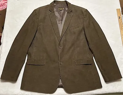 PRONTO UOMO BLUE Men’s Blazer Sport Coat Brown Corduroy Padded Elbows 4XLT Tall • $34.50