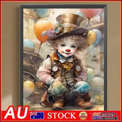 5D DIY Full Round Drill Diamond Painting Clown Kit Home Decor Art Craft 30x40cm • $10.59