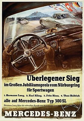 Vintage Mercedes-Benz Car Racing Competition Poster • $4.99