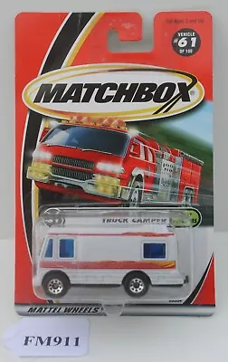 Matchbox Great Outdoors Truck Camper White #61 FNQHotwheels FM911 • $10.52