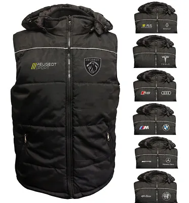 Car Auto Sleeveless Jacket Vest Gilet With Removable Hood Embroidered Apparel • $51.99