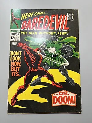 DAREDEVIL #37 (Marvel 1967) 🔑Classsic DD Vs Doom! Silver Age **FINE Range** • $50