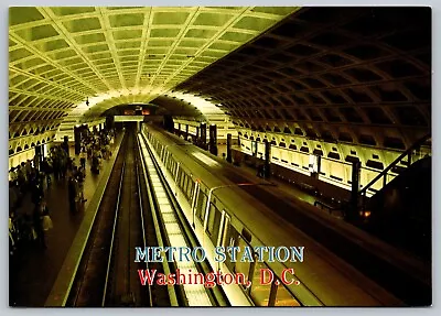 Busy Metro Station Washington DC Continental Postcard • $3.96