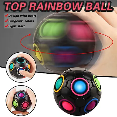 Magic Rainbow Puzzle Ball Speed Ball Game Fun Stress Reliever For Children Teens • £7.19