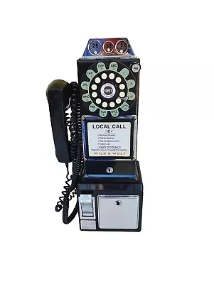 Wild & Wolf Replica 1950s Phone American Wall Mounted Diner NO Key Working READ • £59.99