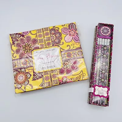 Vera Bradley Desk Set W/ Address Book Note Pad Weekly Calendar + Pencil Set • $38