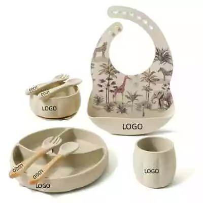 8 PCS Baby Feeding Set Bib Kids Sucker Bowl Dishes Plate Cup Spoon Children's • $51.31