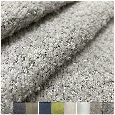 Soft Teddy Boucle Slubbed Curled Sherpa Fire Retardant Nubby Upholstery Fabric • £21.99
