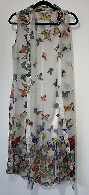 £0.99 • Buy YUMI Sleeveless Over Jacket Butterfly Colourful Drape Size 14