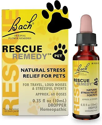£10.82 • Buy Bach Rescue Remedy Pet Dropper 10mL, Calming For Dogs, Cats, & Other Pets