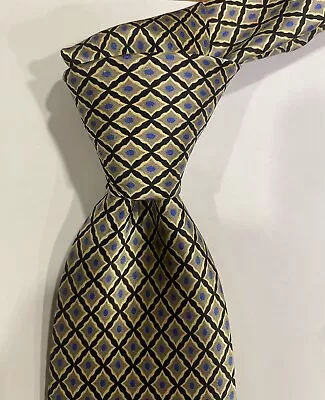 Stefano Ricci Tie Yellow Gold Blue & Black Diamonds Luxury Silk Tie  • $75