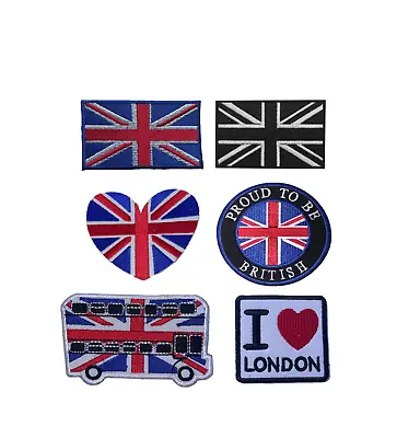 Great Britain Flag Patches Embroidered Sew Iron On Patch Transfer Clothes • £2.99