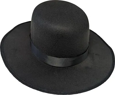 Large Oversized Round Felt Black Hat For Undertaker Costume • $35.99
