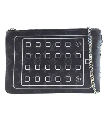 Louis Vuitton IPad Case Fragment Collaboration Monogram Eclipse Pouch Mini Bag • $950