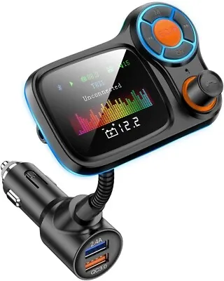 Transmisor Bluetooth USB Para Carro Auto Cargador Receptor Con FM Radio Pantalla • $27.99