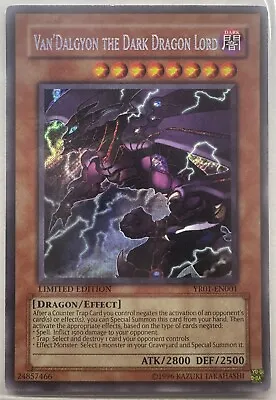 Yugioh Van’Dalgyon The Dark Dragon Lord YR01-EN001 Secret Rare NM • $12.99