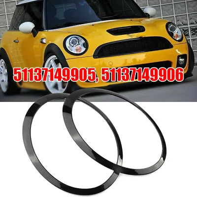 Black Headlight Bezel Trim Ring Cover For Mini Cooper R55 R56 R57 2007-2015 2PC • $24.99