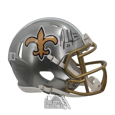 Mark Ingram Who Dat! Autographed New Orleans Flash Mini Football Helmet - BAS • $98.96
