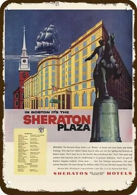 1955 SHERATON PLAZA Boston Hotel Vintage-Look DECORATIVE REPLICA METAL SIGN • $24.99
