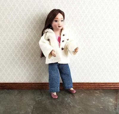 Dollhouse Modern Girl Doll Porcelain Poseable 1:12 Scale Miniature Daughter • $13.25