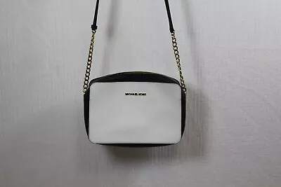 Michael Kors Jet Set Travel Large Crossbody Bag- White/cream & Black • £42.75