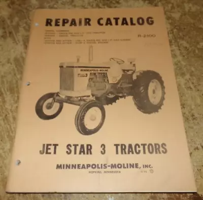 1964 Minneapolis-moline OEM Jet Star 3 Tractors Repair Catalog Very Good Used • $25.99