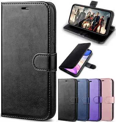 PU Leather Flip Wallet Case For IPhone 14 Pro Max 15 13 Pro 12 8 7 6+ XR SE 2022 • £6.99